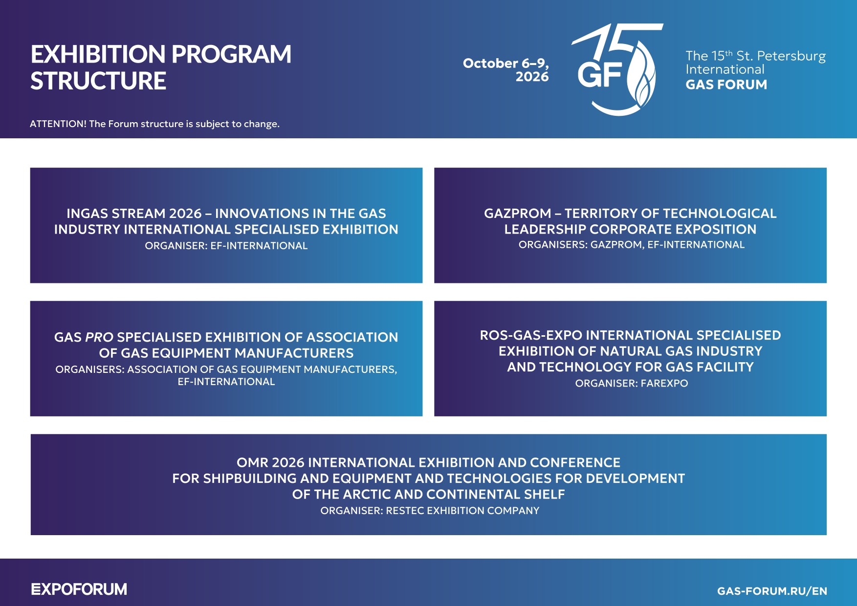 SPIGF 2026 Exhibition program structure