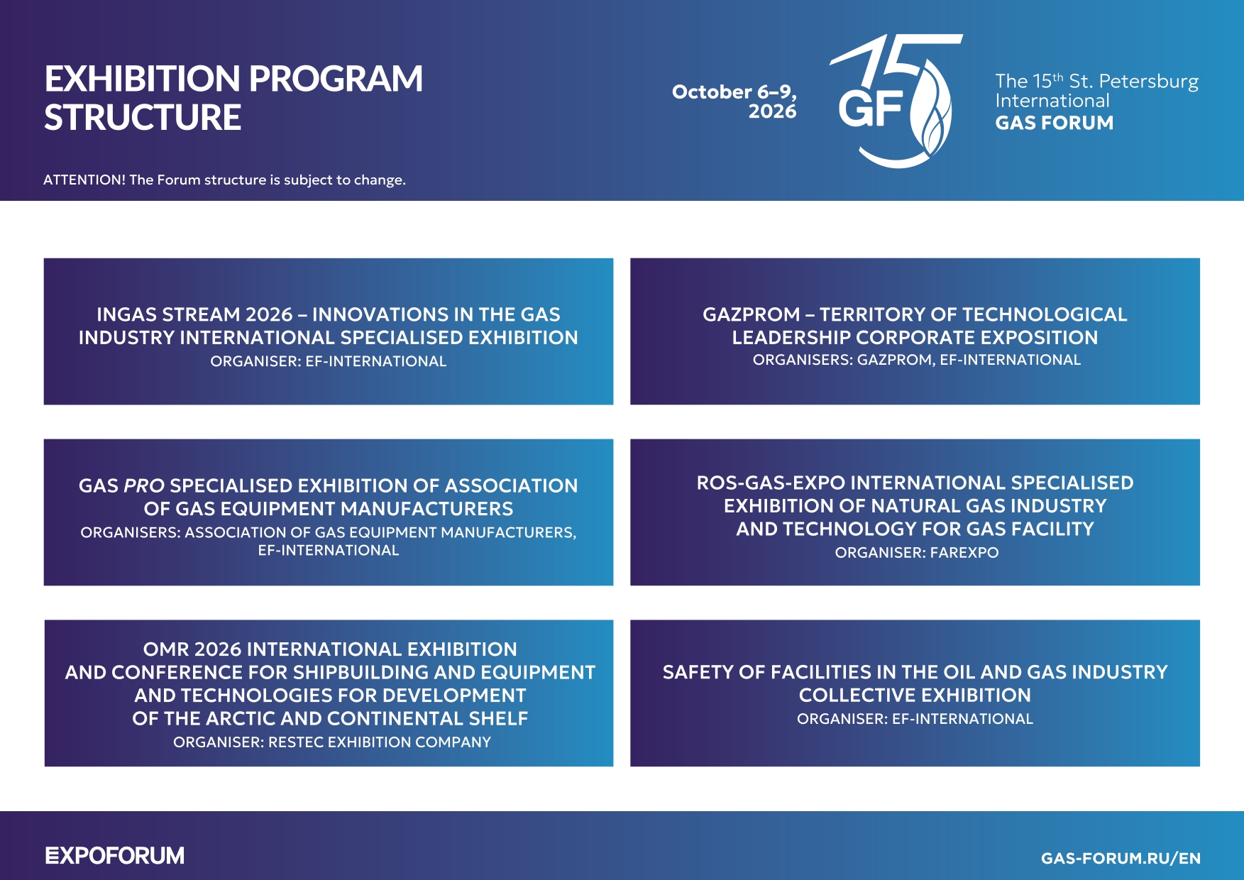 SPIGF 2026 Exhibition program structure