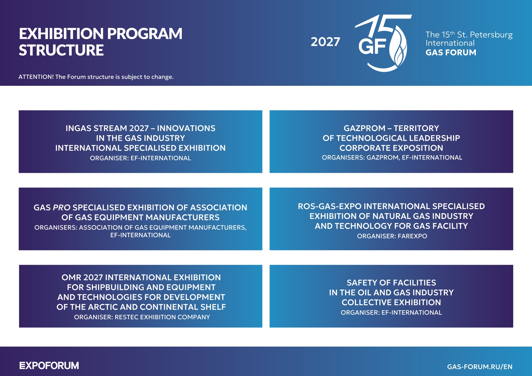 SPIGF 2027 Exhibition program structure